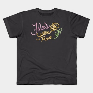 Flo's Yellow Rose - Neon Sign Kids T-Shirt